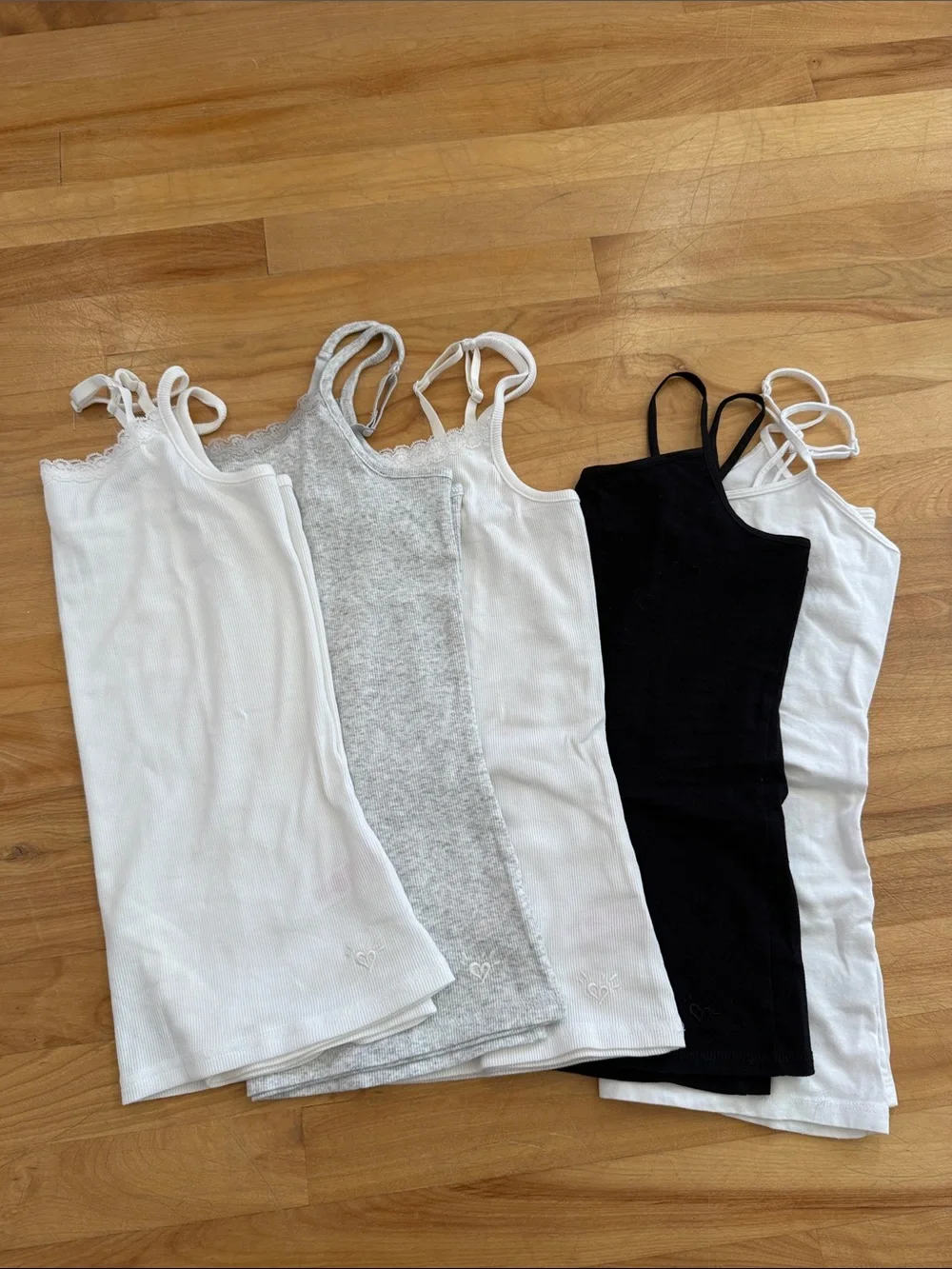 Justice Girls Tank Top Set - White, Gray, Black